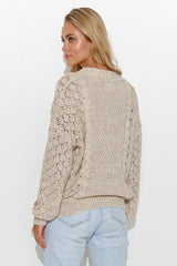 Cardigan model 185223 Makadamia