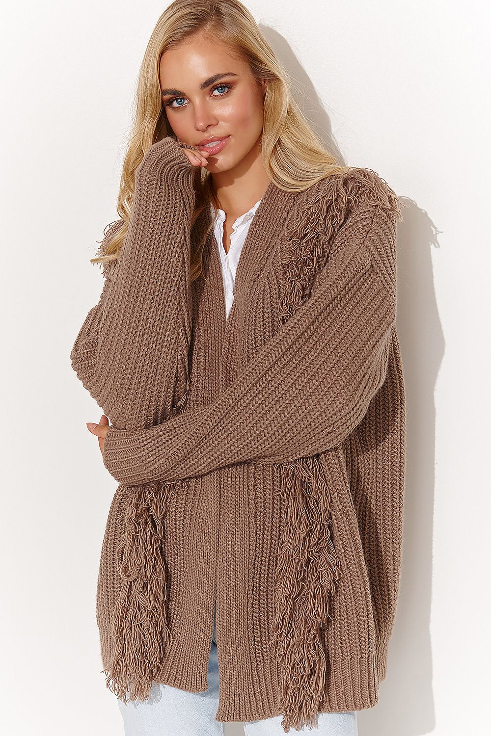 Cardigan model 185224 Makadamia