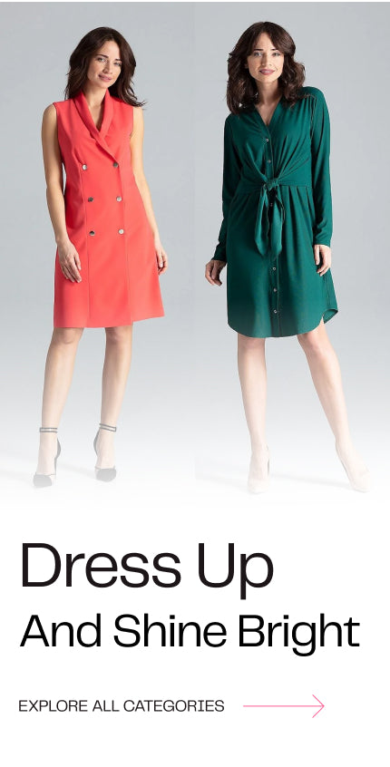 Two beautiful women in a red and a green dress. Find beautiful fashion for women from MCRW.